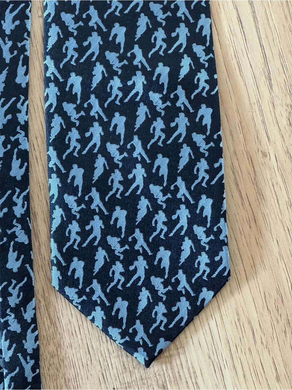 ChalkTalkSPORTS Football Player Silk Necktie Blue Gray Novelty Tie